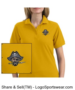 Continental Pirates Ladies Silk Touch Sport Shirt - Yellow Design Zoom